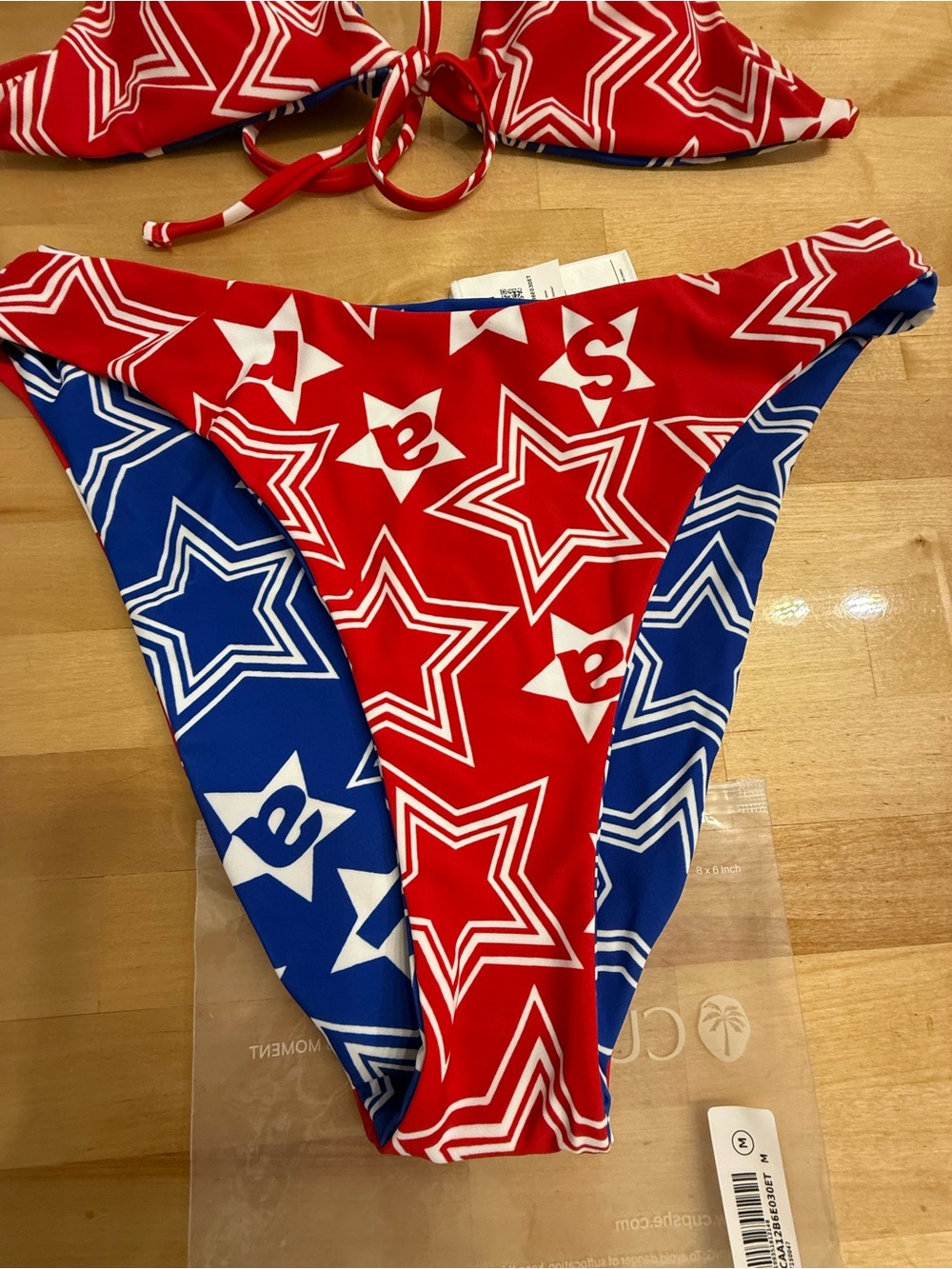 Cupshe Red, White and Blue Reversible Bikini NEW - Picture 8 of 10